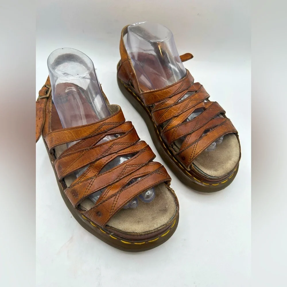 Vintage Dr. Martens Daisy Brown Leather Fisherman Sandals Chunky Women’s SZ 10 - Picture 15 of 17
